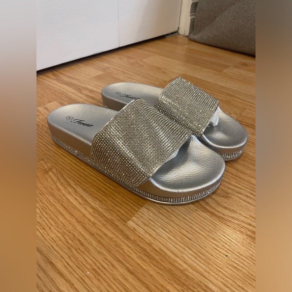 sparkly sliver slides